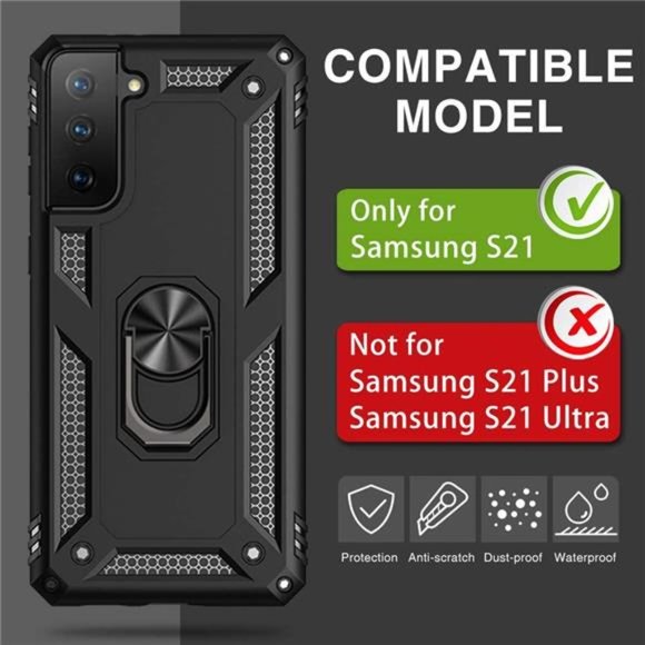 Case for Samsung Galaxy S21 5G Rugged Military Grade Anti-Drop KickStand PC+TPU - Picture 6 of 6